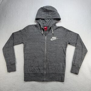 Nike Full Zip Hoodie Shirt Gray Women's Size Medium 813872-091